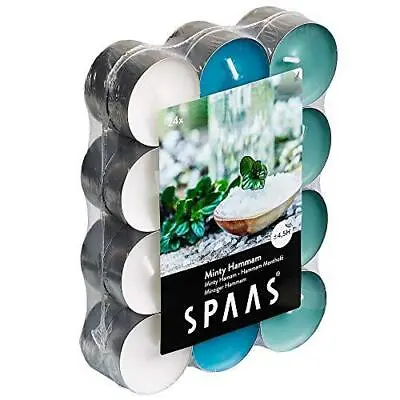 Spaas 24 Scented Tealights Assorted Colours 4.5 Hours Minty Hamman • £9.99