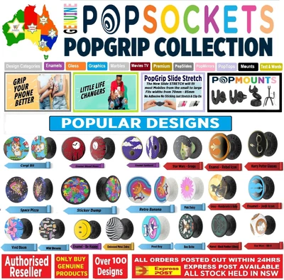 $16.50 • Buy Authentic PopSockets Grip Pop Socket Top Phone Universal Stand Holder Car Mount