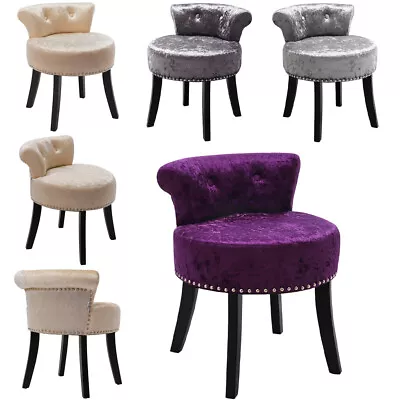 Small Scallop Back Dressing Table Chair Bedroom Vanity Makeup Stool Round Seat • £53.95