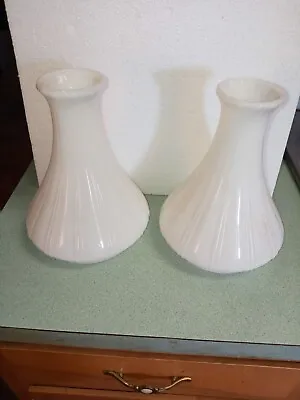 Original White Milk Glass Lamp Shades (2)  Angle MFG Co. Lamp - 5 1/2  Fitter • $99.99