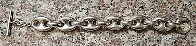 Vintage Sterling Silver Puffy Chain Anchor Bracelet 66 GRAMS Mariner Link • $150