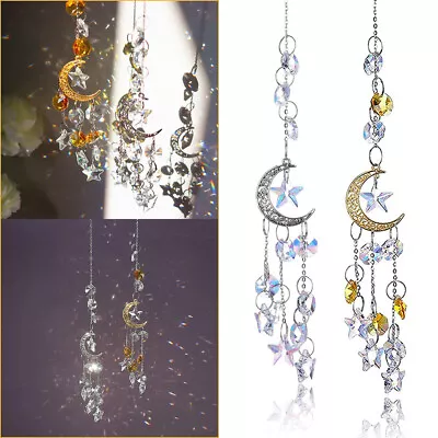 Sun Catcher Moon Prism Pendant Rainbow Maker Crystal Wind Chimes Garden Decor UK • £4.19