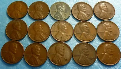 15 Different  S Cents No 2 Lincoln Wheat Collection 1941s To 1955s  #A12 • $9.99