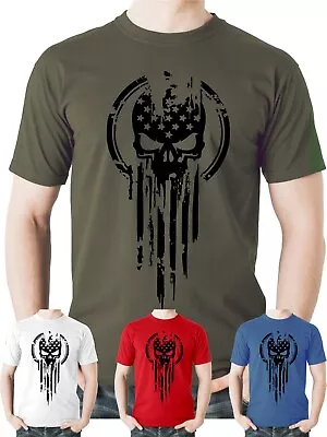 American Warrior The Punisher T-Shirt Top Marvel Comic USA Tee AntiHero • £15.50