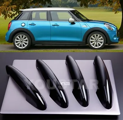 US STOCK 4 GLOSS BLACK Door Handle Covers For BMW MINI Cooper Countryman F55 F60 • $69.85