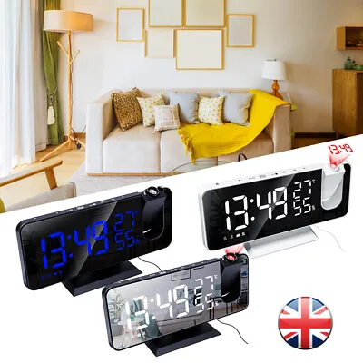 £21.98 • Buy Digital Projection Alarm Clock FM Radio Snooze Dimmer Ceiling Projector LED