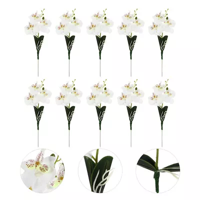  10 Pcs Mini Phalaenopsis Wedding Decoration Artificial Orchid • £14.78