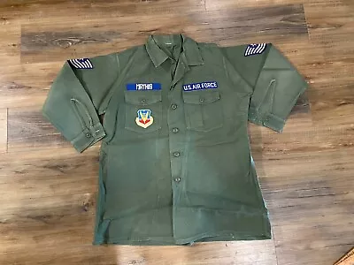 VTG Air Force Vietnam Era Utility Shirt 17 X 32 Issued Fatigue 8405-782-3016 • $19.97