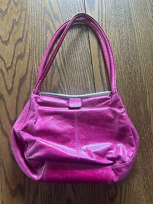 HOBO The Original Fuchsia Pink Leather Shoulder Bag • $34.99