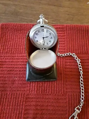 Stainless Steel Pocket Watch & Steel Chain & Clasp.  NEW. • $15.99