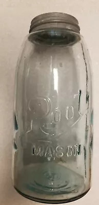 Vintage Root Mason Glass Mason Blue Jar With Lid • $9.99