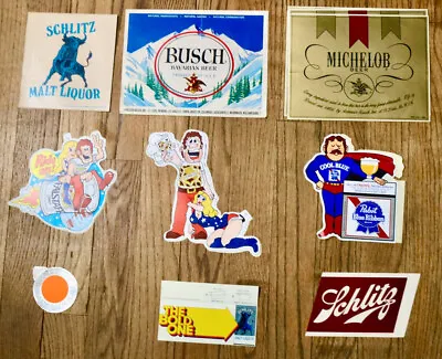 Vintage Lot Of Beer Stickers Schlitz Busch Falstaff Michelob Pabst • $57.59
