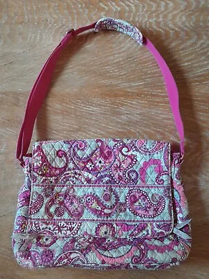 Vera Bradley Messenger Bag  Paisley Meets Plaid  Retired Pattern Pink Crossbody  • $28