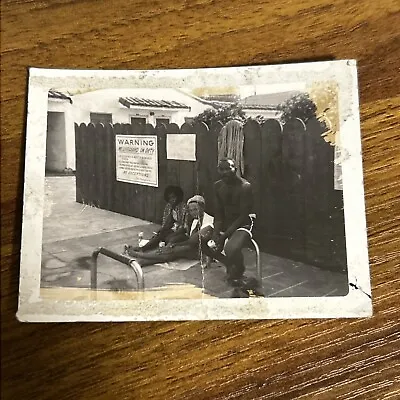 African American Man & Ladies Swimming Pool 1960s Polaroid B&W Vintage Photo SA3 • $12.99