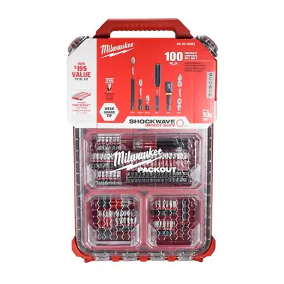 Milwaukee 48-32-4082 SHOCKWAVE Impact Duty Alloy Steel Screw Driver Bit Set With • $45