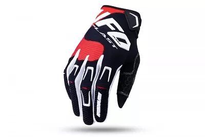 UFO Iridium Motocross Race Gloves Black White Red -  All Sizes  • $54.69