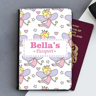 Personalised Fairy Fairies Girls Baby First Kids Childrens Passport Holder Cover • £9.99