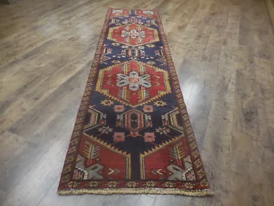 Authentic Geometric Vintage Turkish Rug Farmhouse Village Oriental Rug 2.5x9 • $0.99