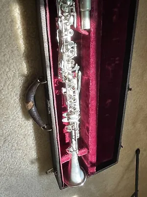 Vintage Antique Carl Fischer Silver Metal Clarinet W/ Case USA • $220