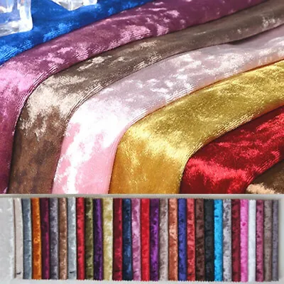 Crushed Velvet Material Upholstery Vehicle Car Curtain Cushion Dress Fabric • £38.94