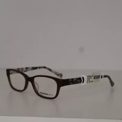 Marchon NYC Eyeglasses Frames KATZ 210 Brown Rectangular Frames 51-16-135 • $59.95