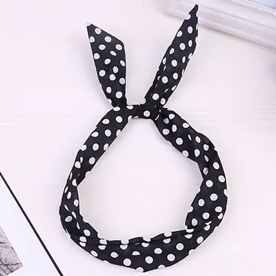 1 PC Girl Cute Dot Bow Rabbit Ear Ribbon Hairband Wire Elastic Headband  ❶ Ṅ • $1.45