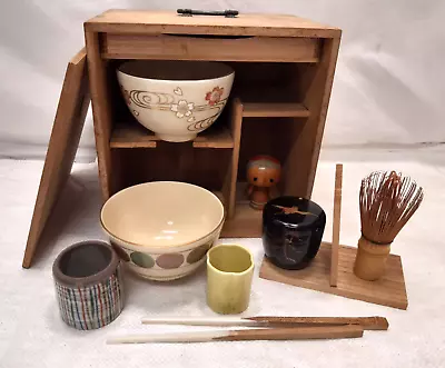 Vintage Japanese Tea Set Pottery Tea Ceremony Traditional Bowls Ceramics #7 • $175