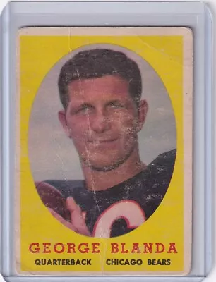 1958 Topps Football #129 George Blanda - Chicago Bears • $10