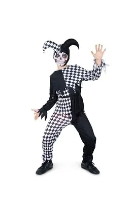 Halloween Evil Jester Boy Fancy Dress Costume • £11.19