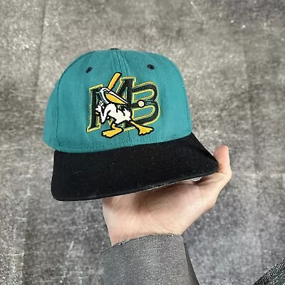 Men's Vintage 90's New Era Myrtle Beach Pelicans MiLB Teal Blue Snapback Hat Cap • $32