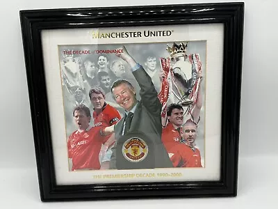 Manchester United Decade Of Dominance Framed Print And Medallion 1990-2000 • £40