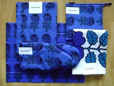 Marimekko VIHKIRUUSU Blue Kitchen 6 Items Set Apron Teatowel Mitton Etc... • $329