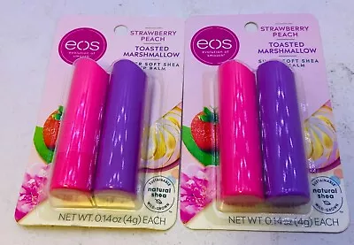 2pk Eos 100% Natural Lip Balm- Strawberry Peach And Toasted Marshmallow • $16.99