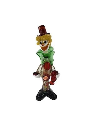 Vintage Murano Venetian Art Glass Clown Figurine Hand Blown Décor With Sticker • $67.96