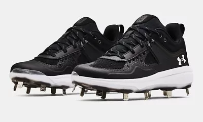 Womens Under Armour Size 7 Glyde MT Metal Softball Cleats Black • $32.99