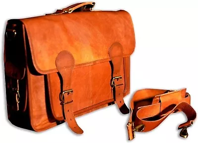 18  Mens Genuine Branded Real Leather Satchel Messenger Man Laptop Briefcase • $52.64