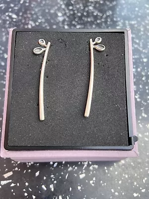 Ola Gorie Scottish Designer Sterling Silver Cloudberry Drop Earrings New In Box • £65