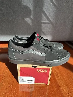 BRAND NEW VANS Authentic SK8 LOW BLACK SUEDE CANVAS SHOES US 10 RRP $140 • $90