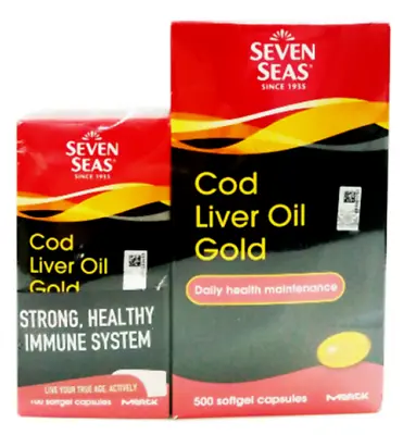 $44.50 • Buy Seven Seas Cod Liver Oil Gold 500 Capsules + 100 Capsules NEW