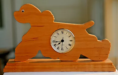 Shelf/mantel COCKER SPANIEL Solid Figured Maple Quartz ClockAAA Batt7.25  Tall • $26.95