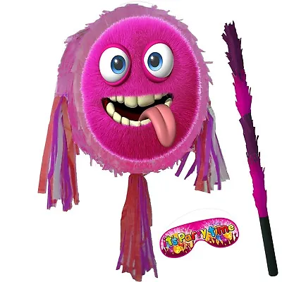 Hot Pink Monster Piñata Birthday Party Emoji Scary Party Girls Prank Halloween • $16.78