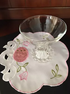 Vintage Anchor Hocking Boopie Clear Candlewick Sherbert Dessert Pedestal Glass  • $3.95