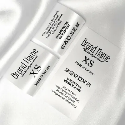 $40 • Buy 100 Pcs Personalized Professional Printed Satin Clothing Garment Care Labels