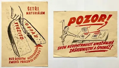 Original Vintage Posters Leaflets -COMMUNISM - CZECHOSLOVAKIA- PROPAGANDA- 1950s • $99