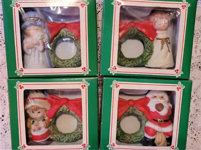 4 Vintage Jasco Lil Chimers Christmas Napkin Ring Bells Bisque Porcelain In Box • $19.99