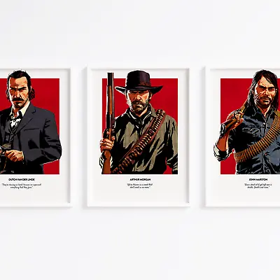 Red Dead Redemption Character Art Posters/Prints Wall Art Unframed A5 & A4 • £2.99