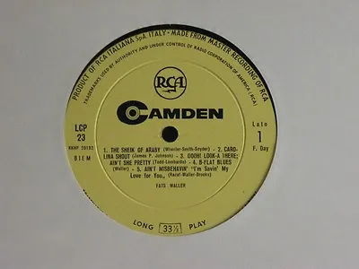 £23.35 • Buy Fats Waller - The Real LP NM Dg Mono Rca Camden Yellow Label Lcp 23