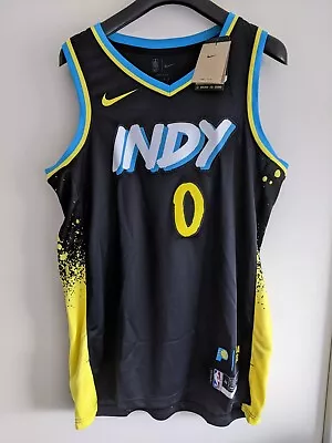 Nike Swingman Indiana Pacers Tyres Haliburton NBA Jersey 2023-24 City Size L 48 • $130