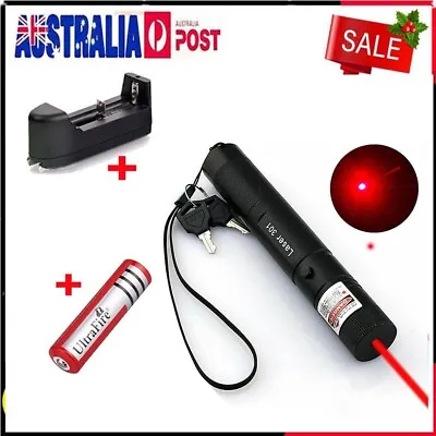 650nm 1mW Red Laser Pointer Pen Visible Beam Light Lazer + Battery + Charger • $18.99