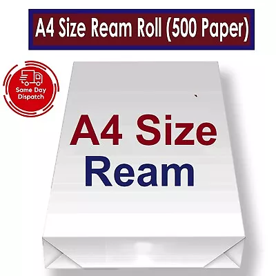 A4 White Paper Printer Copier 1 Ream Of 500 Sheets Photocopy Stationary__uk • £8.29